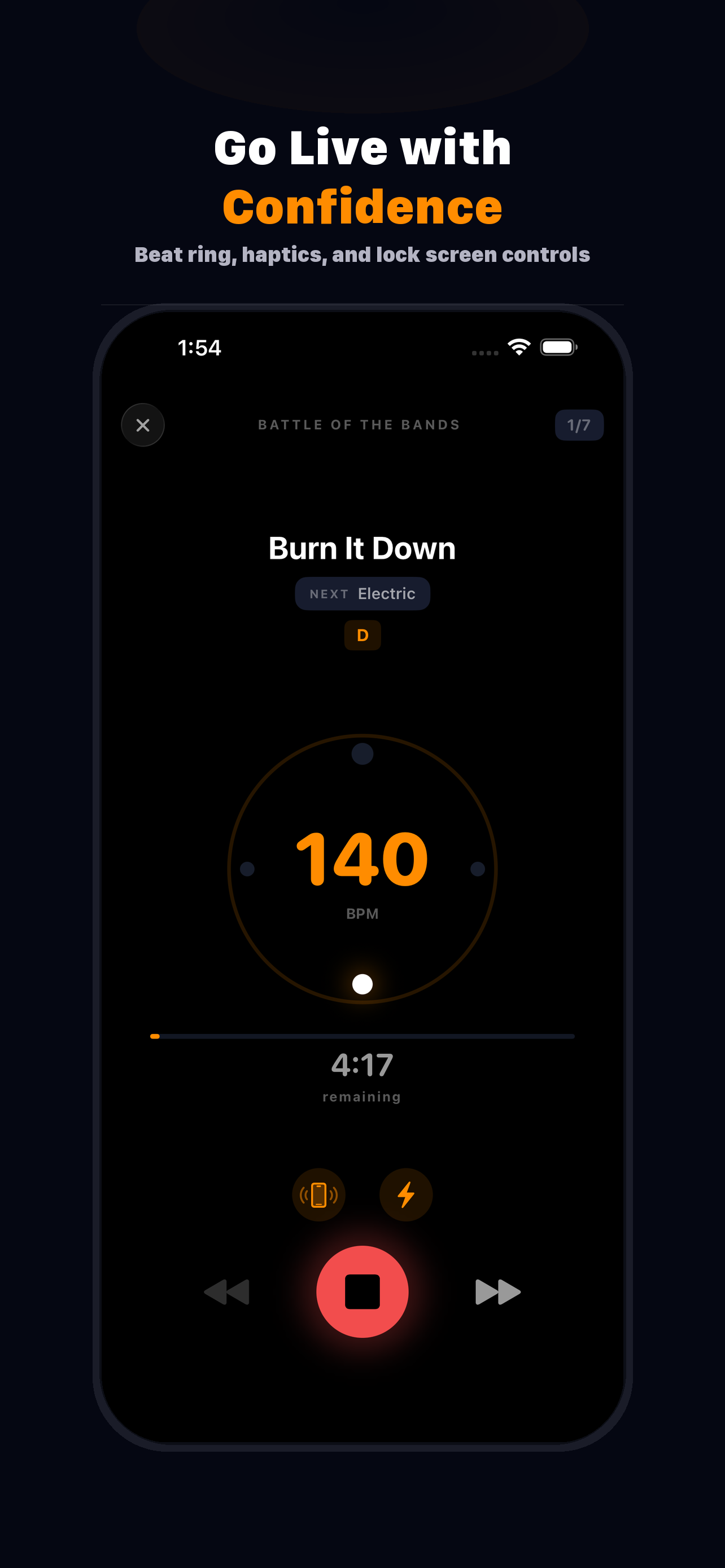 SetClick screenshot showing live mode